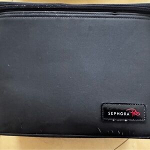 Sephora Pro Black Make Up Bag 12” X 8” X 7” With Inserts